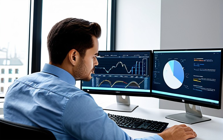 빅데이터 분석 프레임워크의 데이터 흐름 이해하기 - Data Analyst at Work**
"A professional data analyst, fully clothed in business casual attire, worki...
