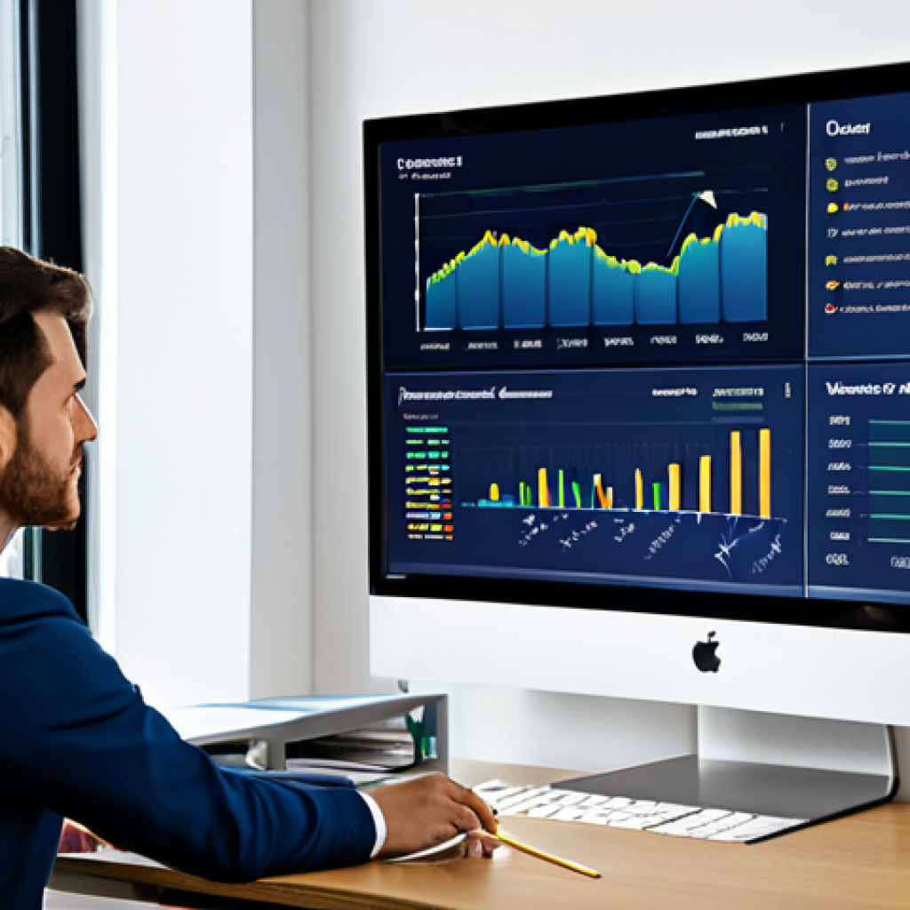 비즈니스 대시보드 구축을 위한 빅데이터 분석 도구 - Data Visualization Dashboard**

"A modern data visualization dashboard displayed on a large monitor ...