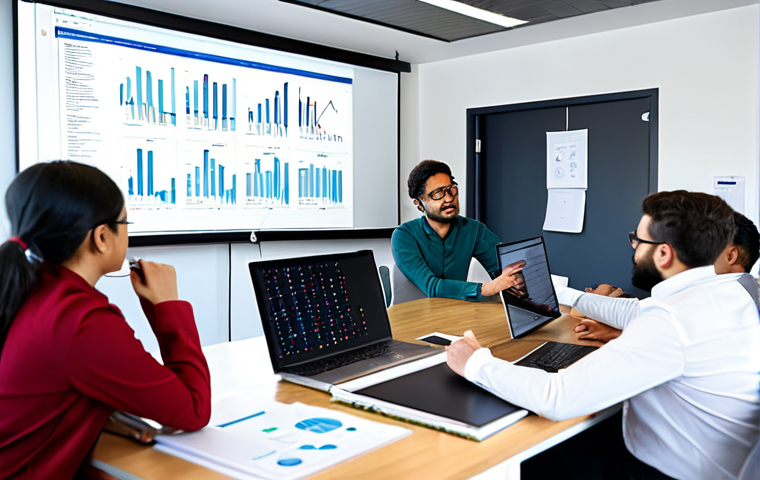 비즈니스 대시보드 구축을 위한 빅데이터 분석 도구 - Data Visualization Dashboard**

"A modern data visualization dashboard displayed on a large monitor ...